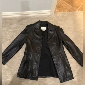 NINE WEST BLACK LEATHER BLAZER | SIZE M | WORN ONCE
